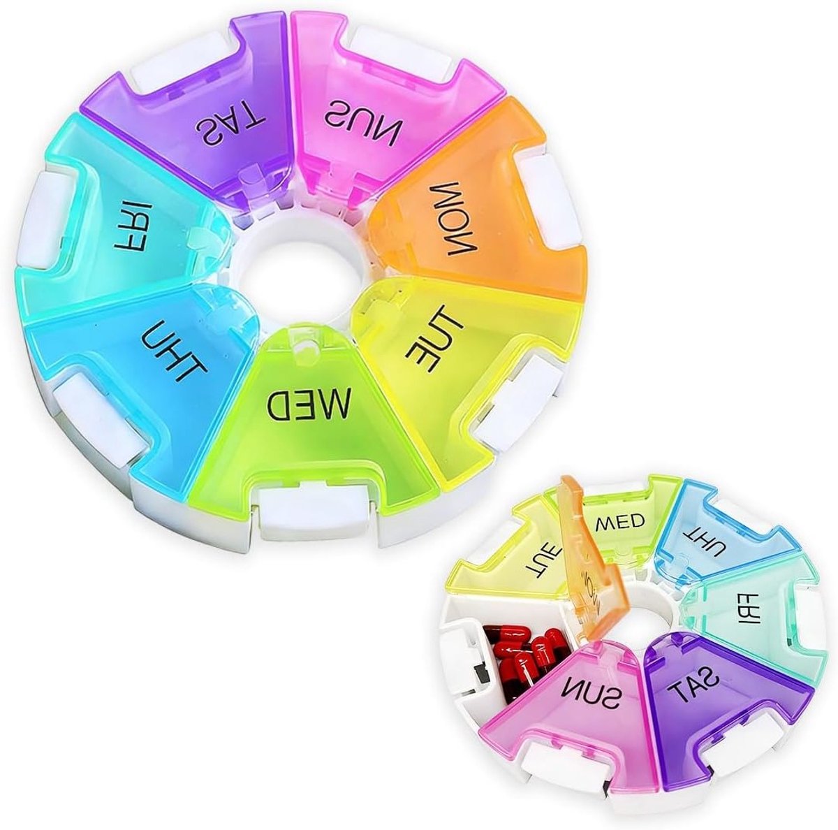 Weekly Pill Box voor Medicijnen en Vitaminen, 7 Dagen Organizer, Draagbaar voor Reizen en Thuisgebruik