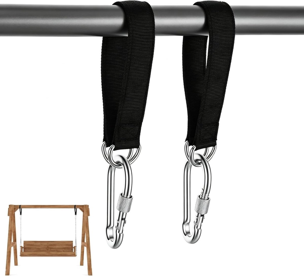 Riemen voor hangmat en schommelbank, 50 cm, versterkt nylon, boombevestiging, snel en eenvoudig te installeren, verstelbare lengte voor optimaal comfort en bescherming van bomen