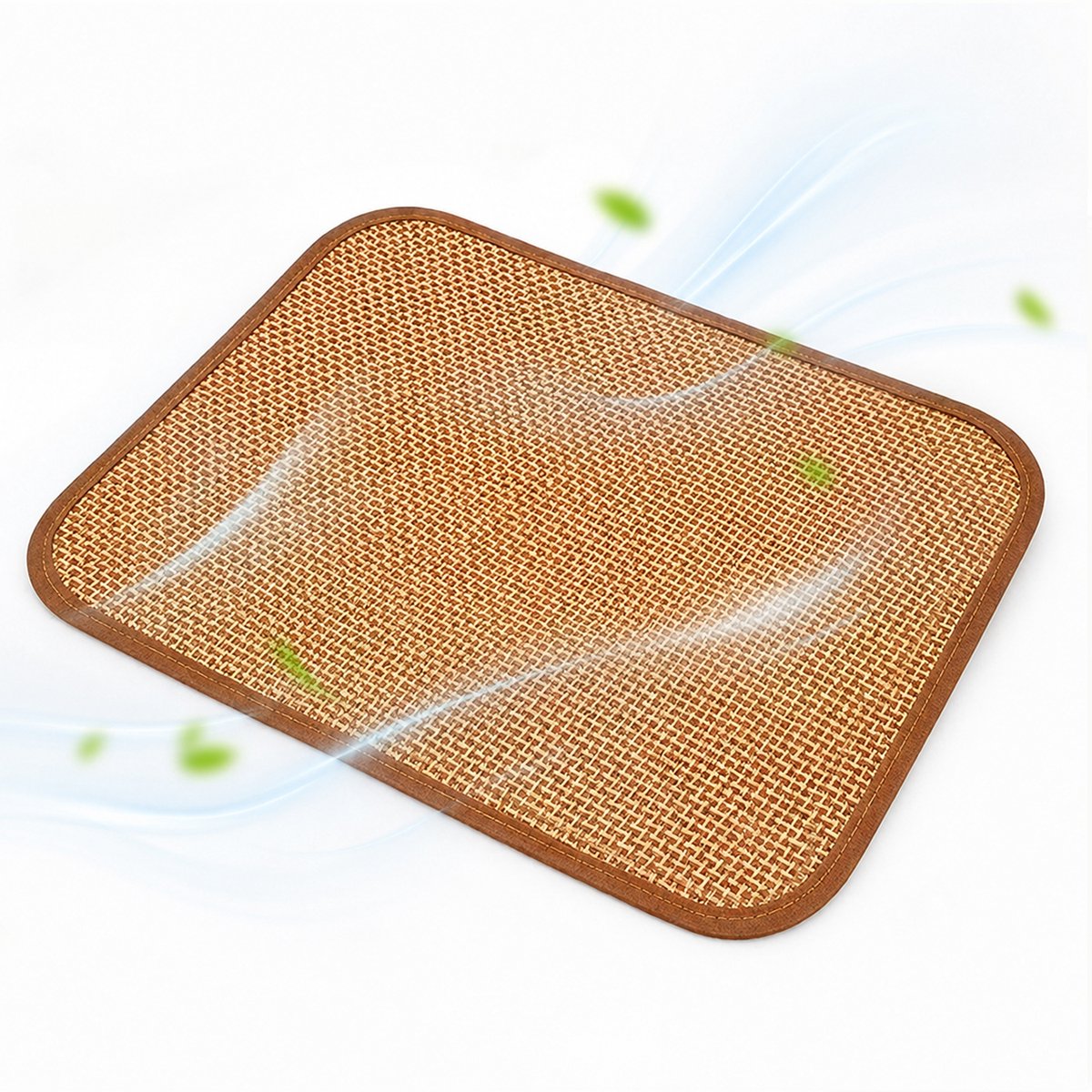 Huisdieren Koelmat - Natuurlijk Bamboe/Riet Vlechtwerk - Ventilerend & Vochtafdrijvend - Zomer Airco Mat - 30x40cm - Non-Woven Antislip Onderkant - Voor Katten/Kleine Honden - Natuurlijke Bamboekleur - 30x40cm - 1 Stuk