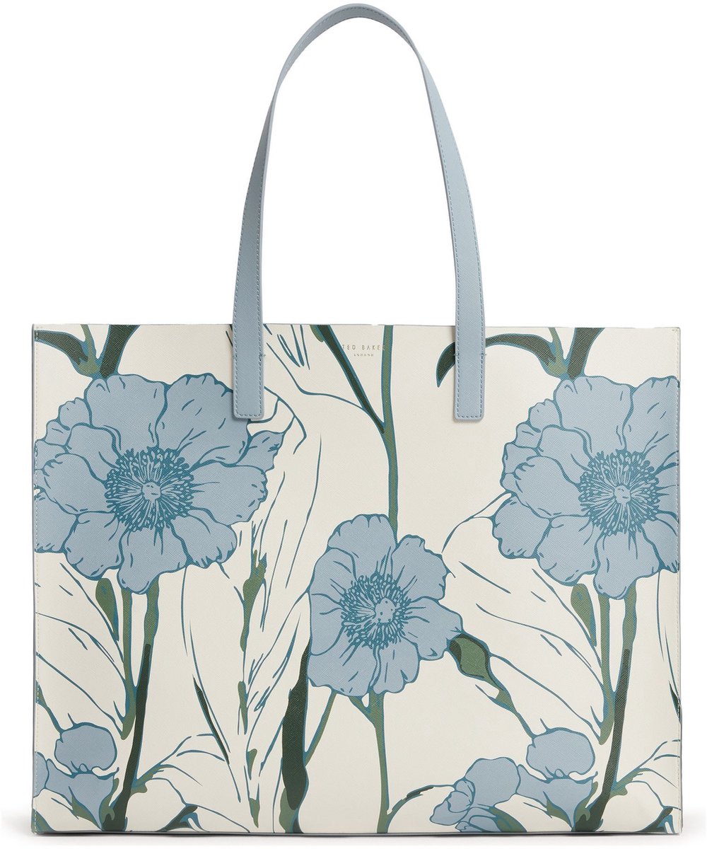 Ted Baker schoudertas Tooocon Floral Print Extra Large Icon Bag White wit
