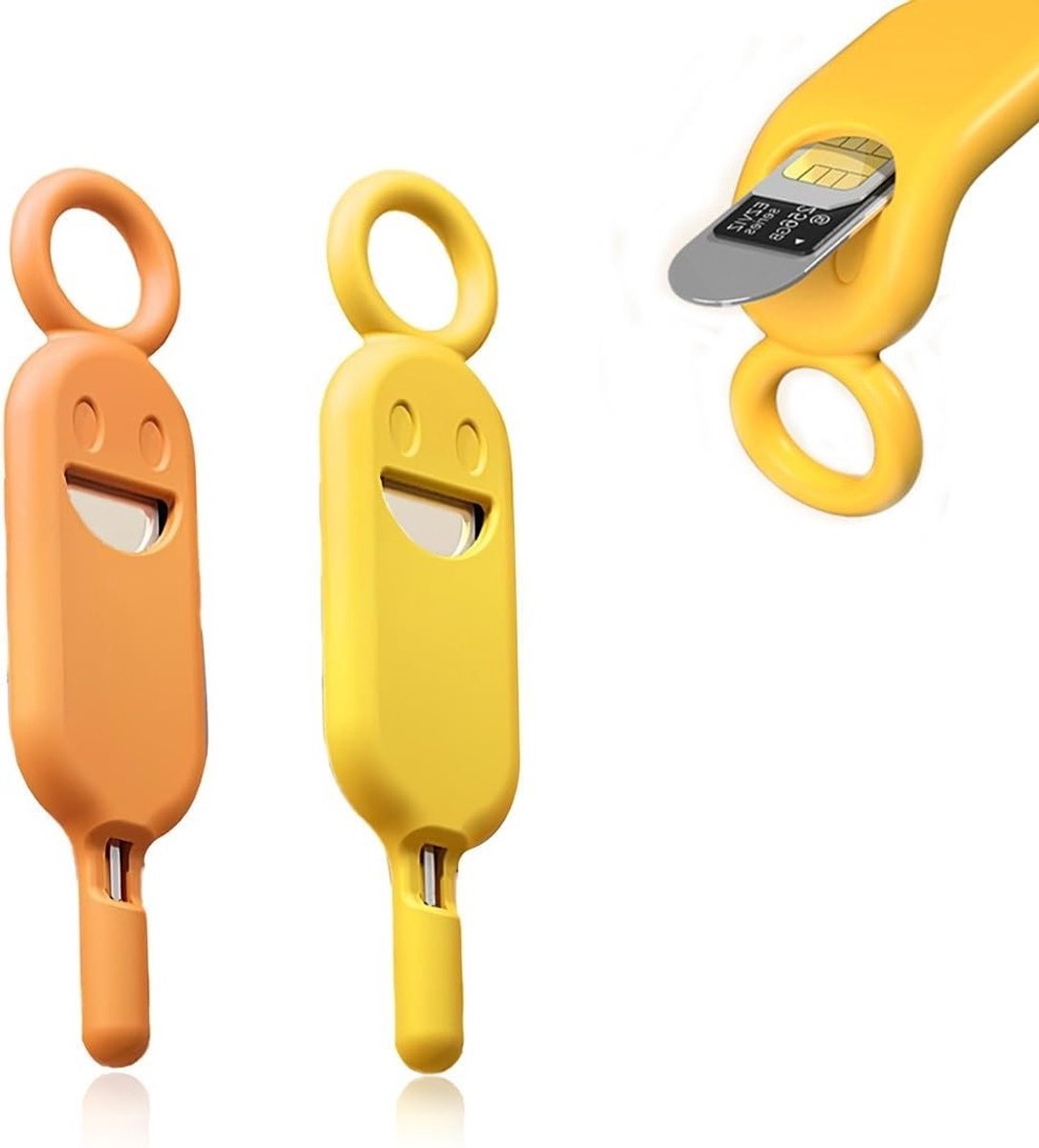 Mini SIM Kaart Extractor Set, 2 Stuks Inoxidable, Voor iPhone, Android en Samsung Smartphones, Gemakkelijk Te Gebruiken en Draagbaar