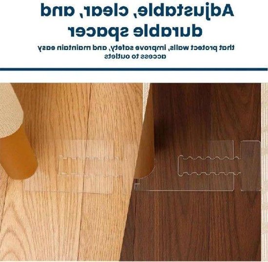 Verstelbare meubelafstandhouders, antislip wandbescherming voor banken, bedden en kasten, 2 stuks transparant acryl met optimale stabiliteit — afbeelding 5