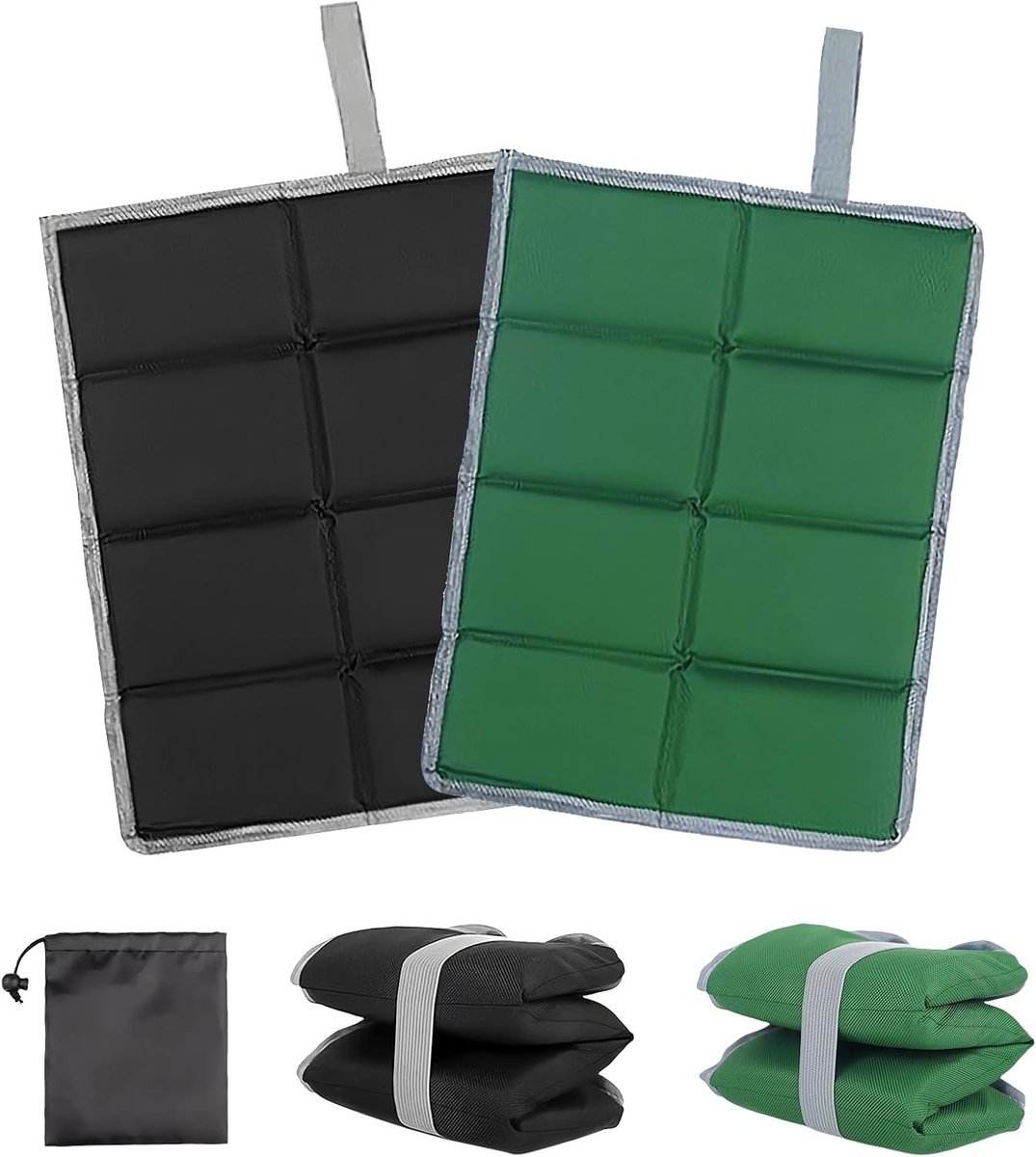 Opvouwbare Zitkussens voor Buiten met Opbergtas, Waterdichte Zitmat voor Picknick, Wandelen en Kamperen, Machinewasbaar en Comfortabel