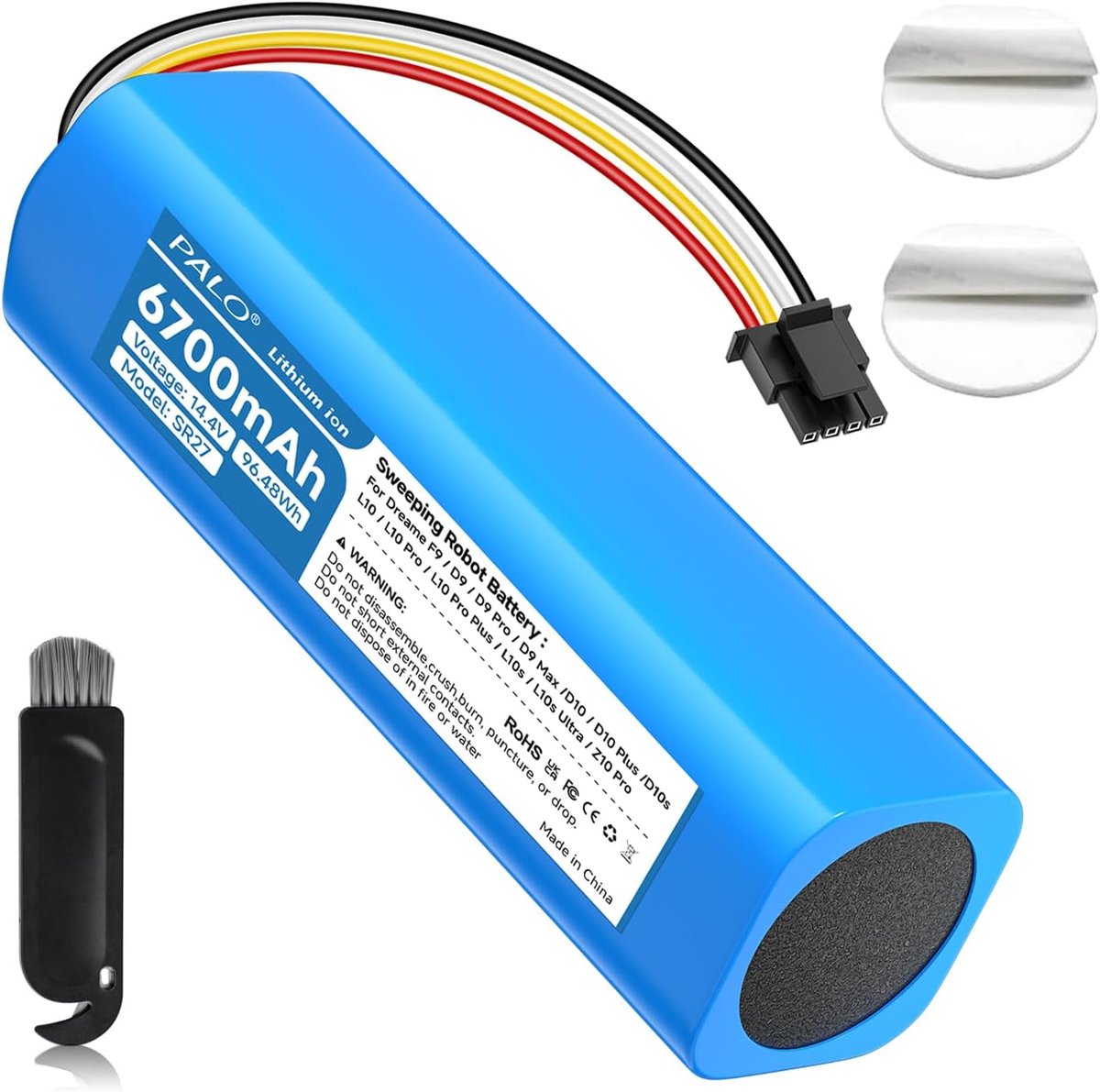 SnelShoppen - 14.4V 6700mAh Vervangende Lithium-ion Accu voor Robotstofzuiger, Compatibel met Verschillende Roborock Modellen, Hoog Capaciteit, Veilig