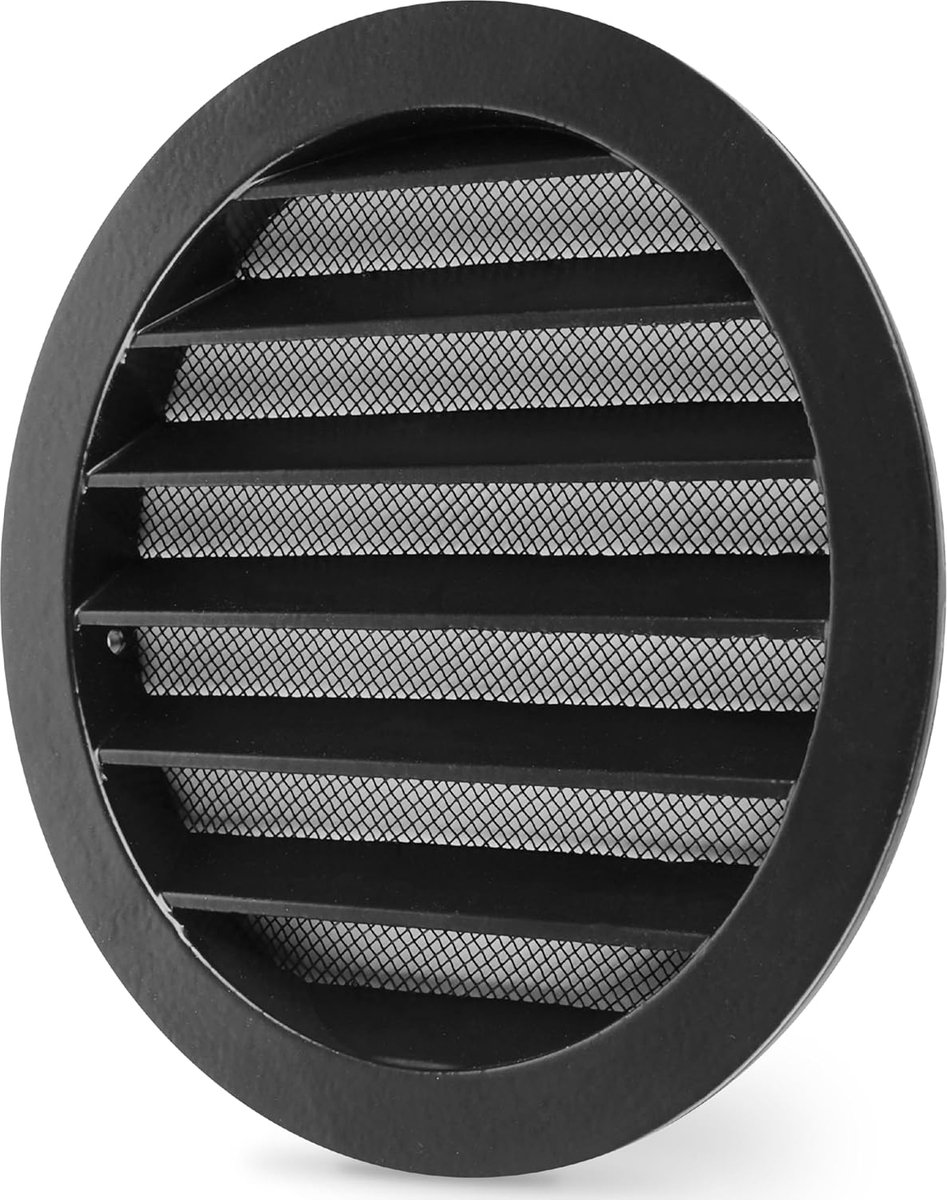 SnelShoppen - Ventilatie Rooster 160mm met Vliegenraam, Robuust Gietaluminium, Ventilatierooster voor Mobiele Huizen, Tuinhuis, Garage, UV Bestendig,