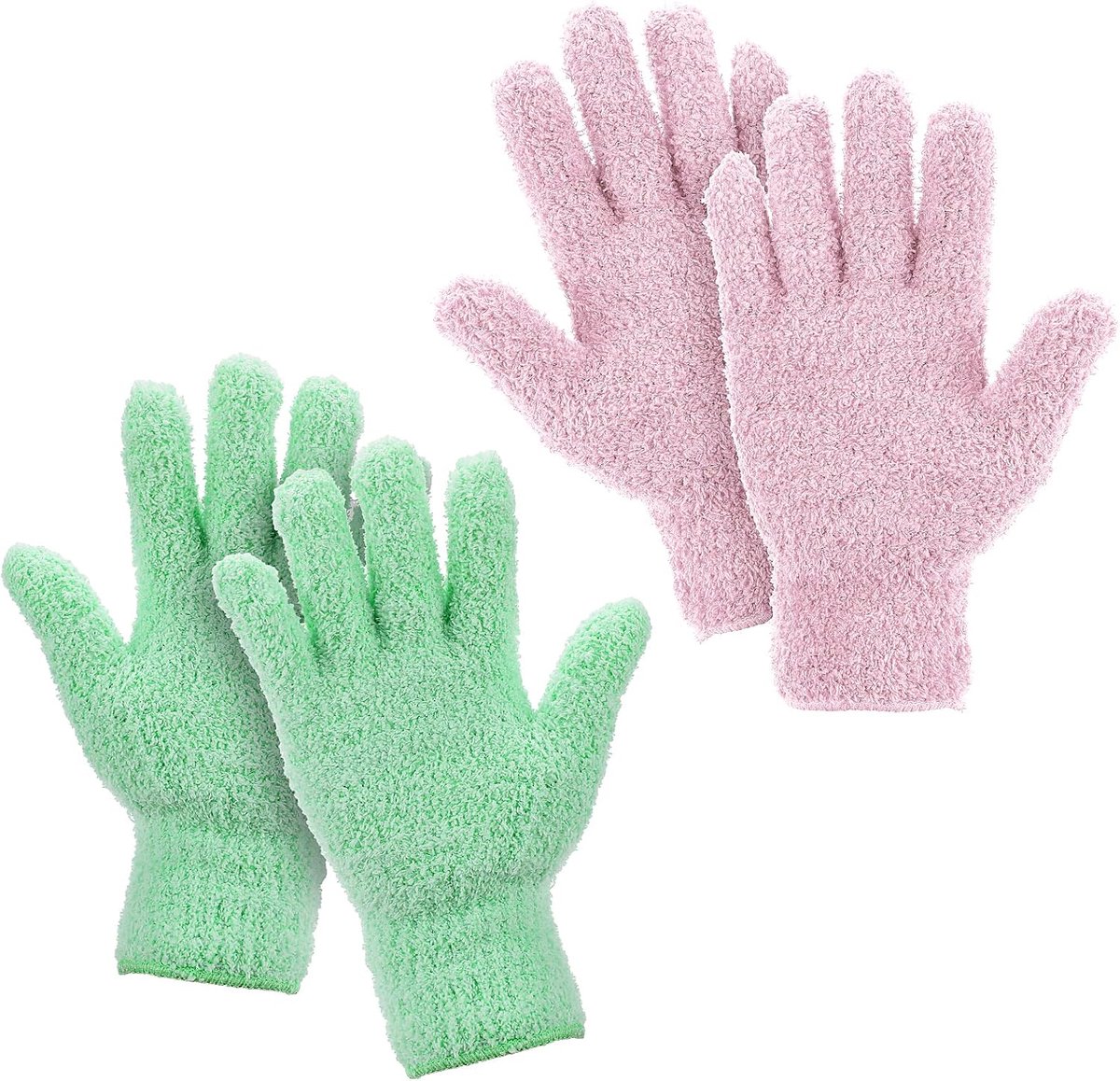 SnelShoppen - 2 Paar Microfiber Stofhandschoenen - Flexibele Reinigingshandschoenen voor Blinds, Lampen, Auto, Meubels en Lastige Hoeken - Wasbaar en