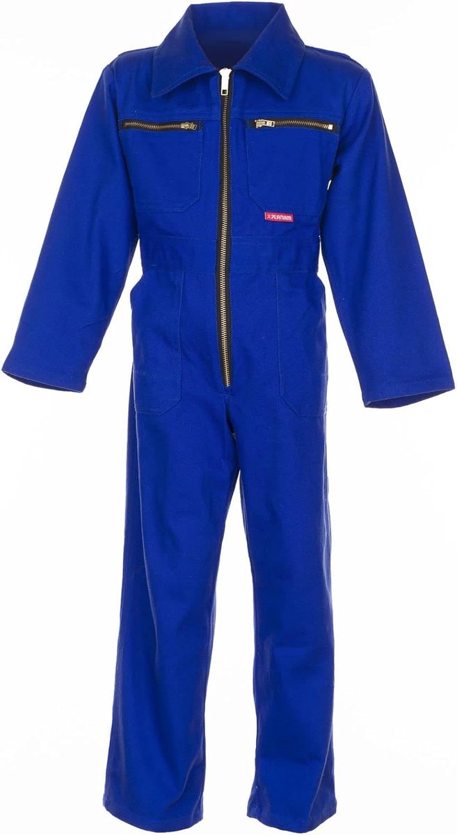 SnelShoppen - Kinderen Rally Combi BW voor Jongens en Meisjes, Katoen, Maat 134/140, Cornblue, Met Meerdere Zakjes voor Buitenactiviteiten