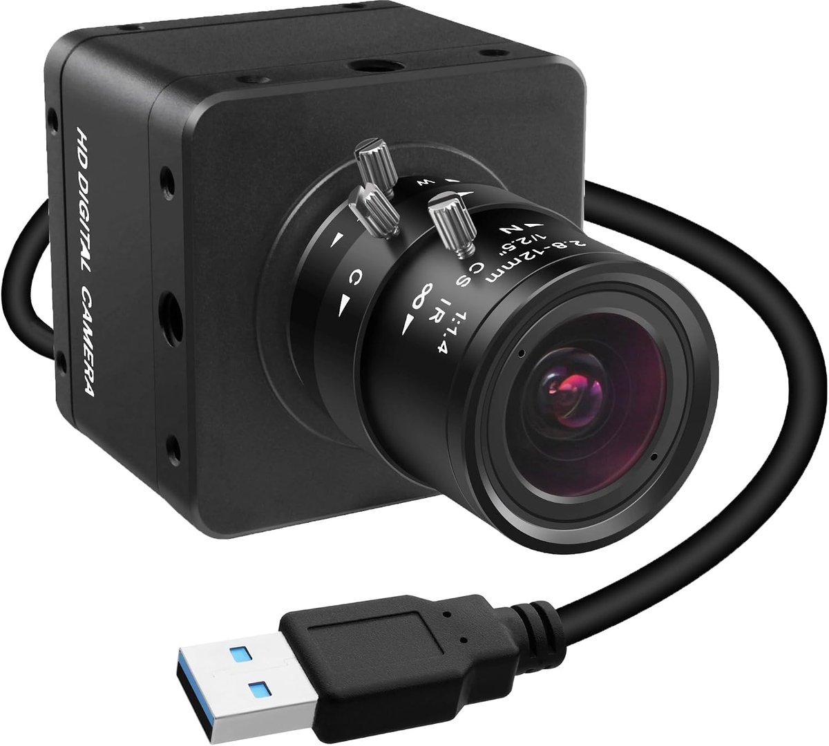 SnelShoppen - Hogesnelheidscamera USB 3.0 1200P 120fps 720P 200fps met 2,8-12mm Handmatige Zoomlens - UVC Plug and Play Webcam voor Windows, Mac, Linu