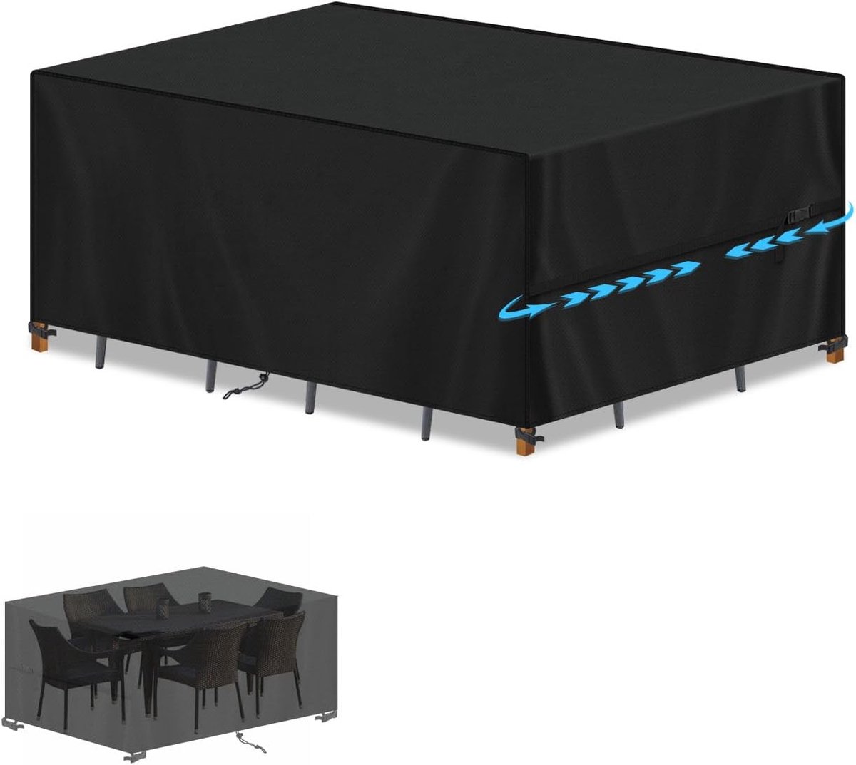 SnelShoppen - Outdoor Furniture Cover 140x80x75 cm - Waterdichte Tuin Tafelhoes - UV-Bescherming - Oxford Stof 420D voor Balkon en Buiten