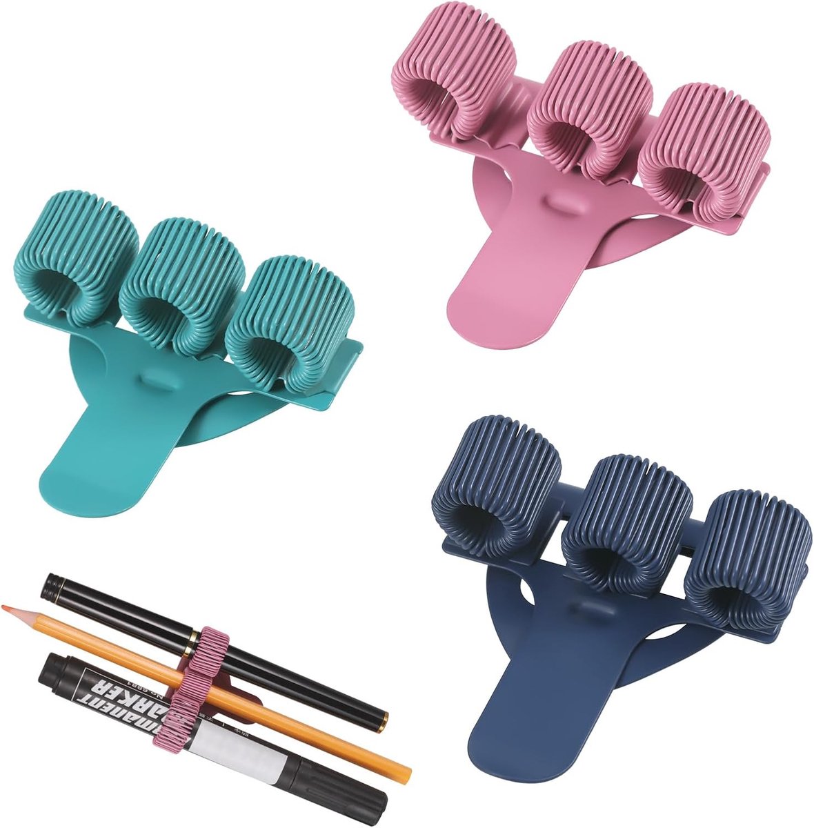 SnelShoppen - Set van 3 Penhouders, RVS Verpleegkundige Accessoires, 3-Weg Penhouder met Veerring Ontwerp, Balpenhouder voor Artsen en Verpleegkundige