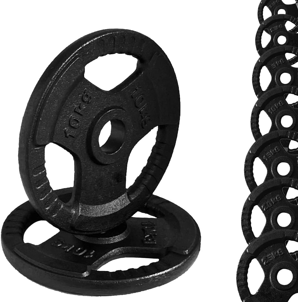 SnelShoppen - Olympische gietijzeren gewichten 50 mm voor fitness en thuisgym van 1.25 tot 25 kg voor halters en dumbbells