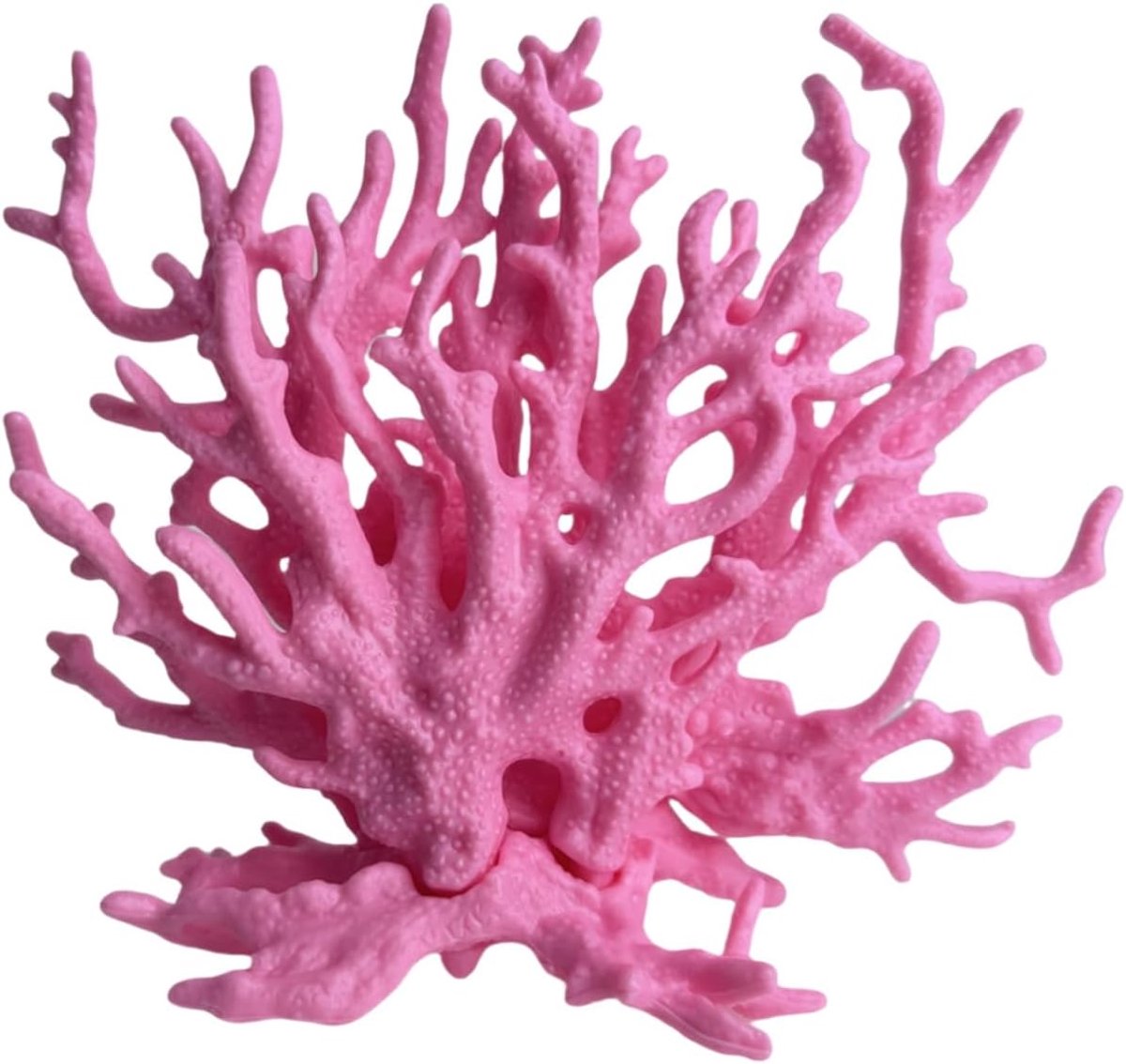 SnelShoppen - Houten Aquarium Decoratie - Realistische Kunstmatige Koraal - Ideaal voor Garnalen en Aquariumplanten - 12 cm x 15 cm - Roze - Geschikt
