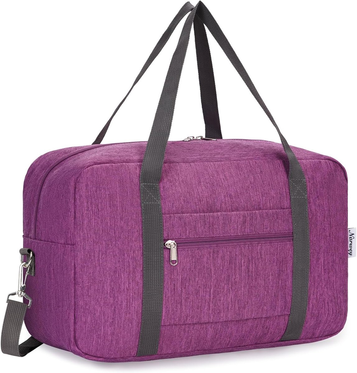 SnelShoppen - Narwey Ryanair Cabin Luggage 40x20x25 cm - Vouwbare Handbagage Reisbag - Lichtgewicht Weekendtas voor Vrouwen en Mannen - Donkerpaars me