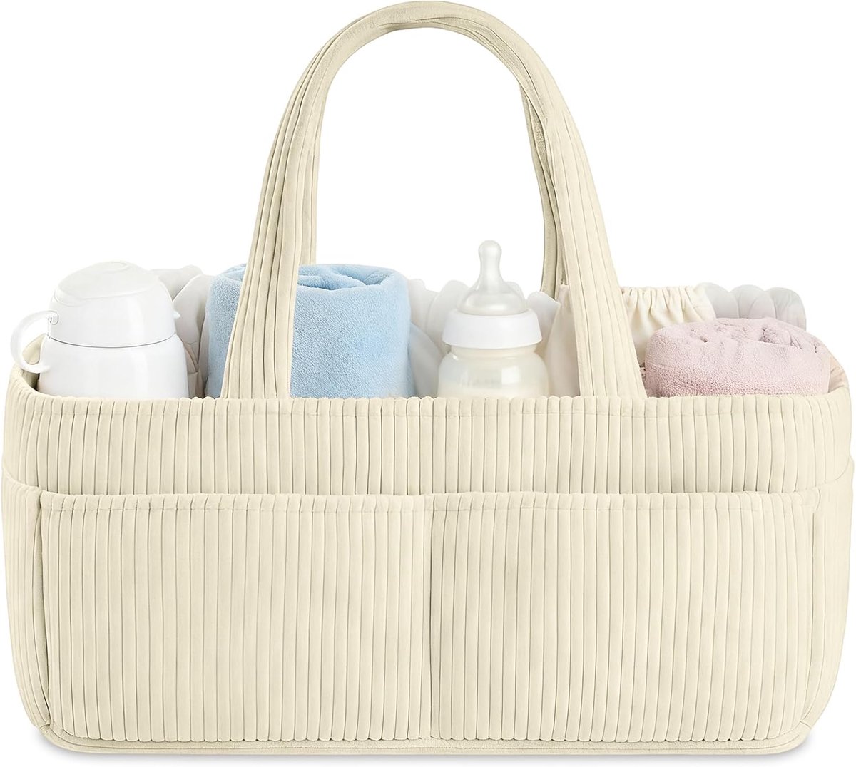 SnelShoppen - Baby Diaper Caddy Organiser, Verplaatsbare Luiertas Organiser met Compartimenten voor Vochtige Doekjes en Babybenodigdheden, Hoogwaardig