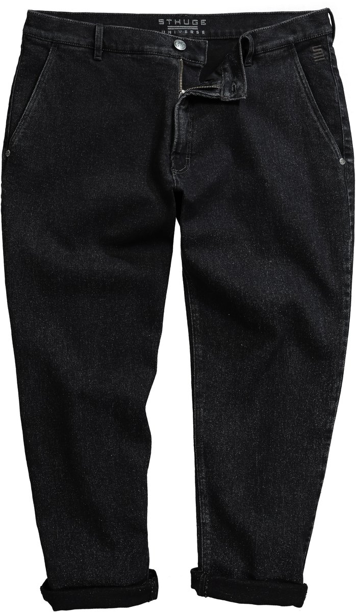 STHUGE - Heren - Jeans-chino zwart denim toelopende baggy fit - Zwart - Maat 70