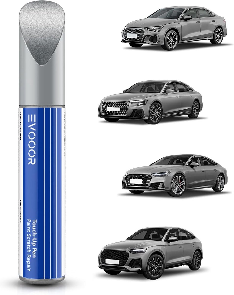 SnelShoppen - Car Paint Touch Up Pen voor Audi - Ice Silver Metallic - Krassen Herstel, Snelle & Eenvoudige Oplossing voor Schade en Roestbescherming