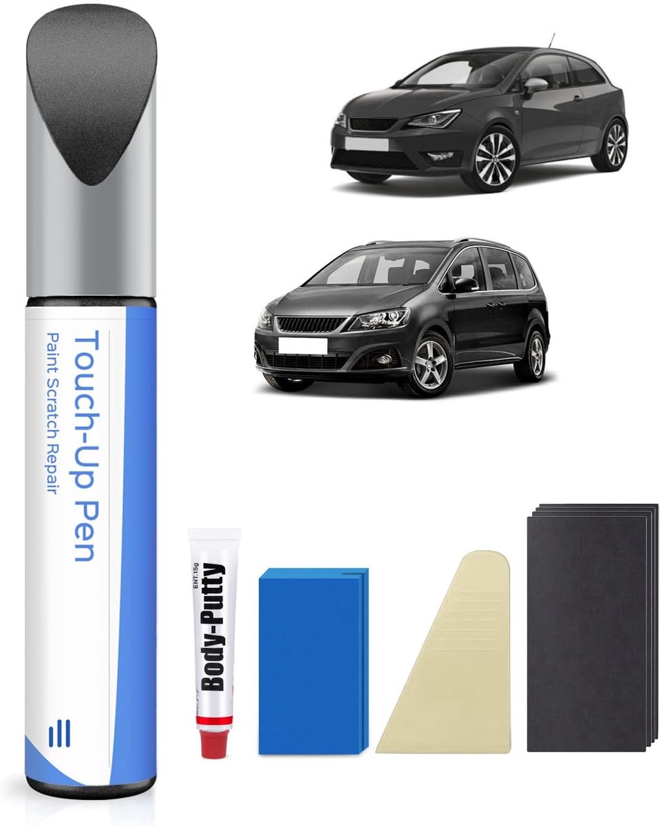 SnelShoppen - S7H/S7 Magnetische Tech Grijs Metallic Verfset voor Auto - Perfecte Herstelling van Krassen en Schilfers - Exacte Kleur voor Seat Modell