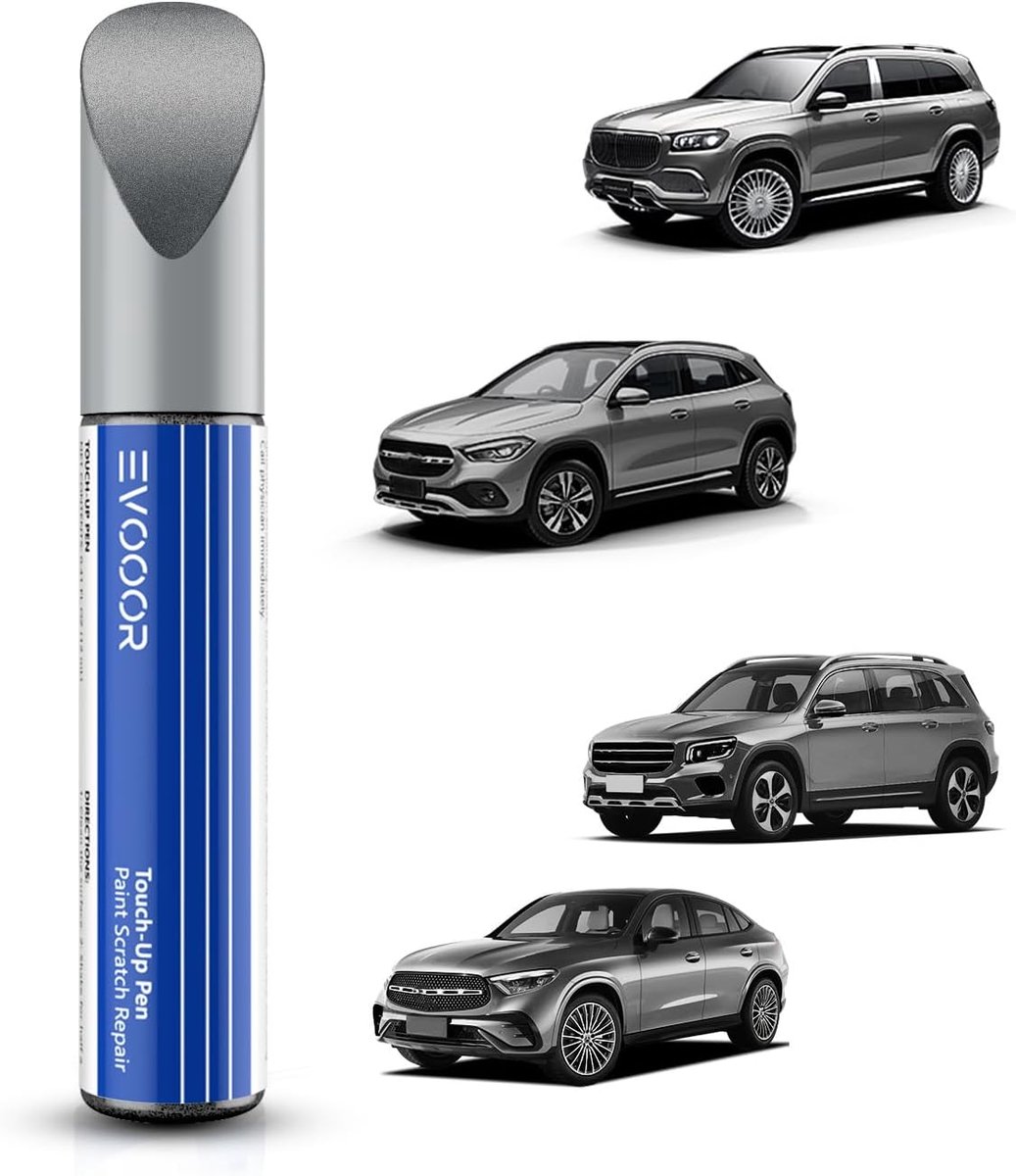 SnelShoppen - Iridium Silver Metallic Touch Up Paint voor Auto - Krasherstel, Snelle en Eenvoudige Oplossing, Perfecte Kleurafstemming, 12ml