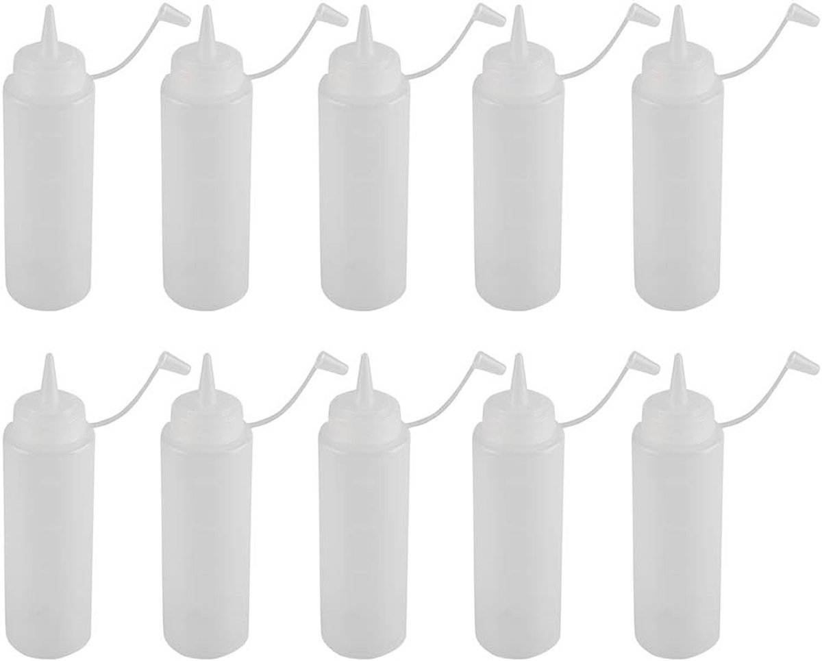 SnelShoppen - Squeeze Flessen voor Sauzen, Kruidensqueeze Flessen 240ml, Plastic Dispenser Lichtgewicht, Squeeze Flessen voor Sauce, Olie, Vloeistof,