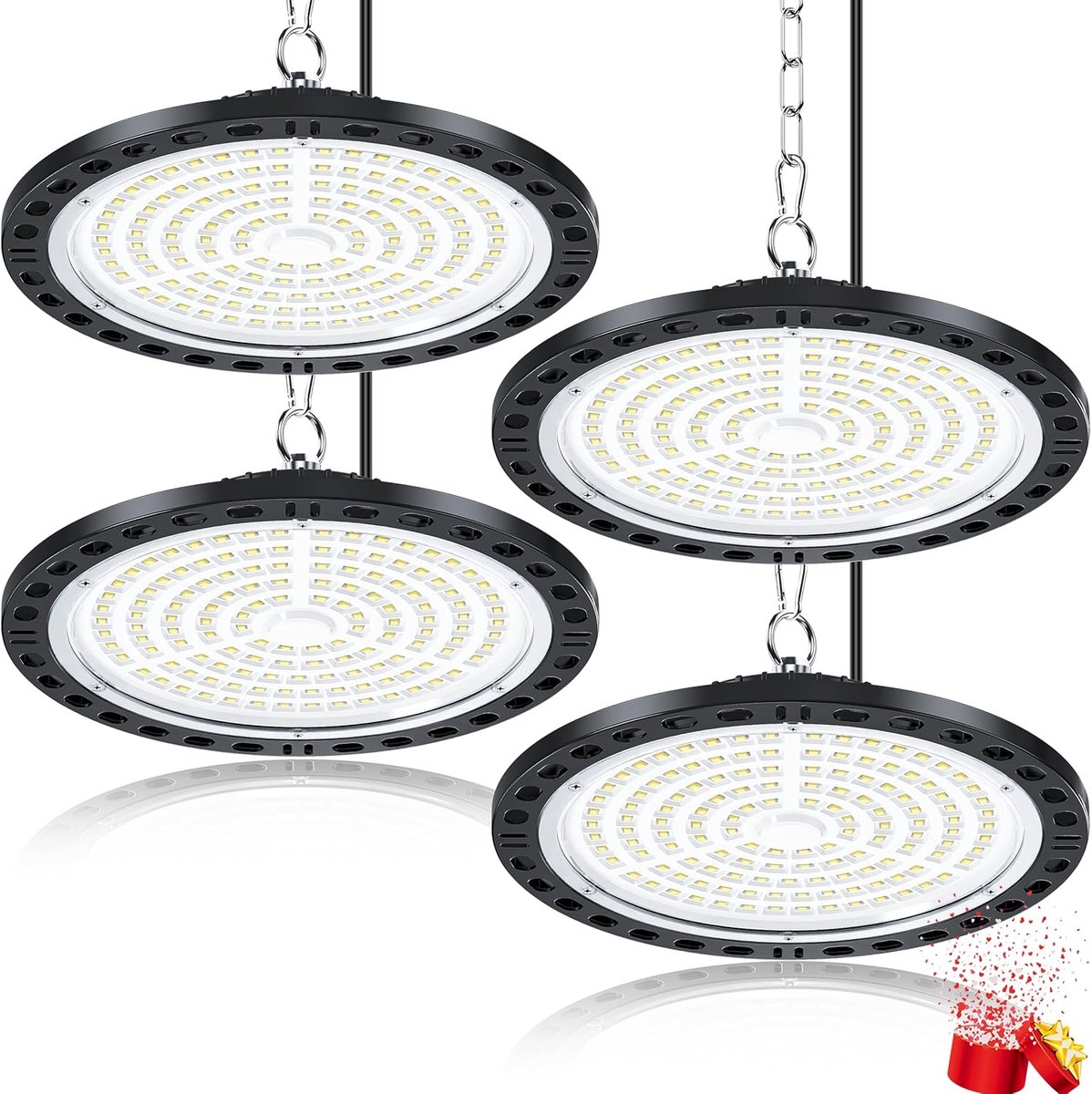 SnelShoppen - 100W LED Garage Light - Super Bright 10.000 Lumen UFO Workshop Lamp - IP65 Waterdicht - 7000K Koel Wit - Ideaal voor Garage, Werkplaats