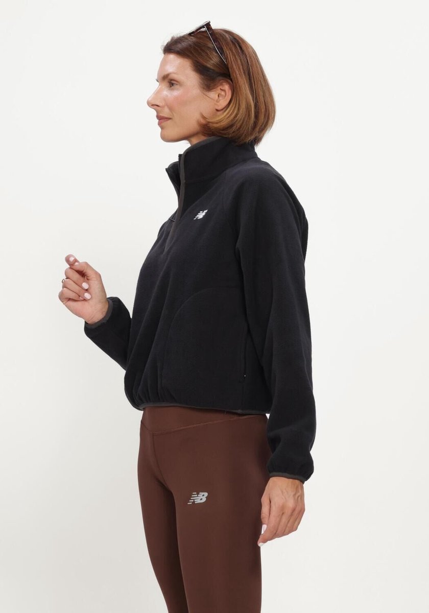 New Balance Sport Polar Fleece Half Zip Truien & vesten Dames Sweater Hoodie Vest Zwart