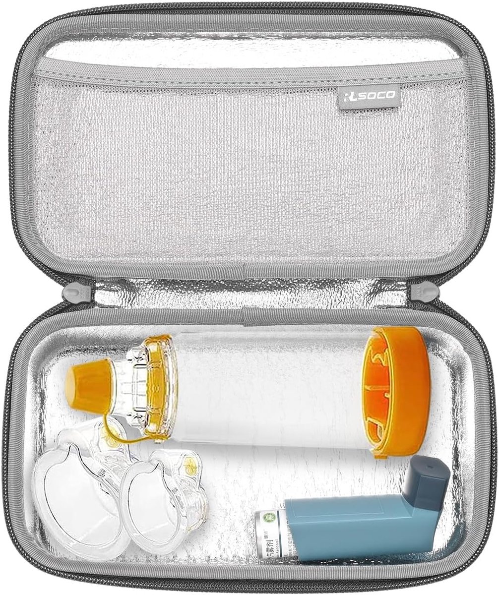SnelShoppen - Astma Inhalator Tas voor Kinderen en Volwassenen, Inhalator Spacer Reis Etui voor Apparatuur, Masker en Accessoires - Rood (Alleen Tas)
