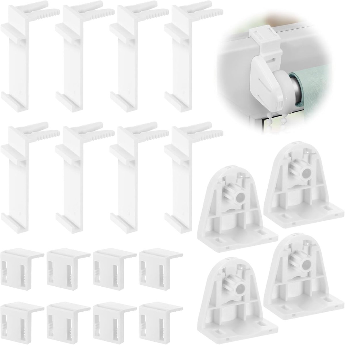 SnelShoppen - 20pcs Plastic Roller Blind Repair Kit - Vervangingsset voor Rolgordijnen, Geschikt voor Klemmfix, Eenvoudige Installatie, Zwart