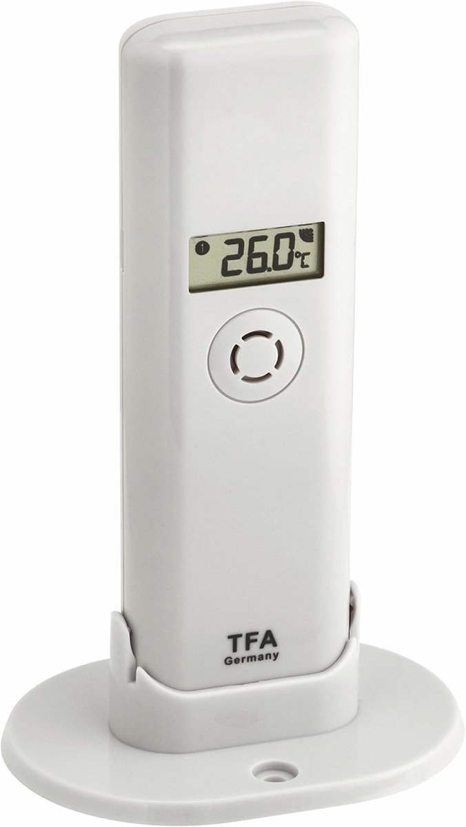 SnelShoppen - Thermo-Hygro Transmitter voor Temperatuur en Luchtvochtigheid, Weerstation met Display, Slimme WeerHub App, Alarmfunctie, Voor Binnen en