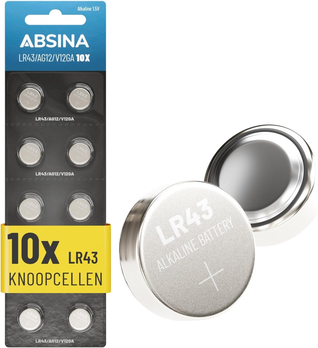 SnelShoppen - 10 x AG12 LR43 Alkaline Knopcelbatterijen 1.5V - Lekvrij en Duurzaam - Ideaal voor Speelgoed, Horloges, Rekenmachines en Meer