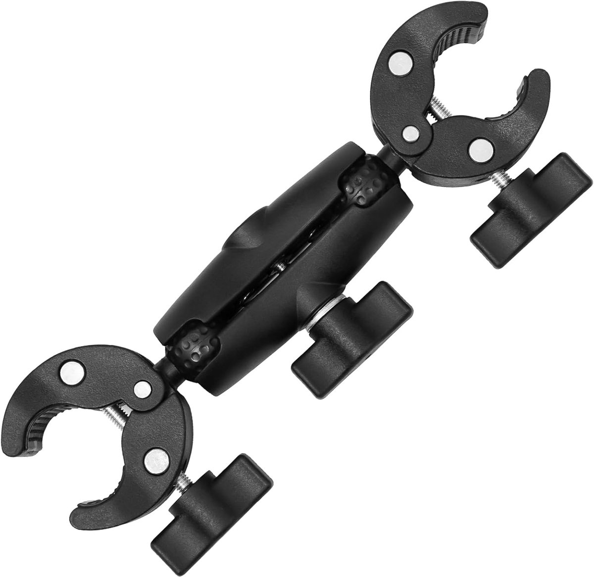 SnelShoppen - Double Clamp Action Camera met Dubbele Bal Hoofd 360° Houder voor Camera Klem voor Foto Reflector voor Motorfiets Handvat en Fietsen