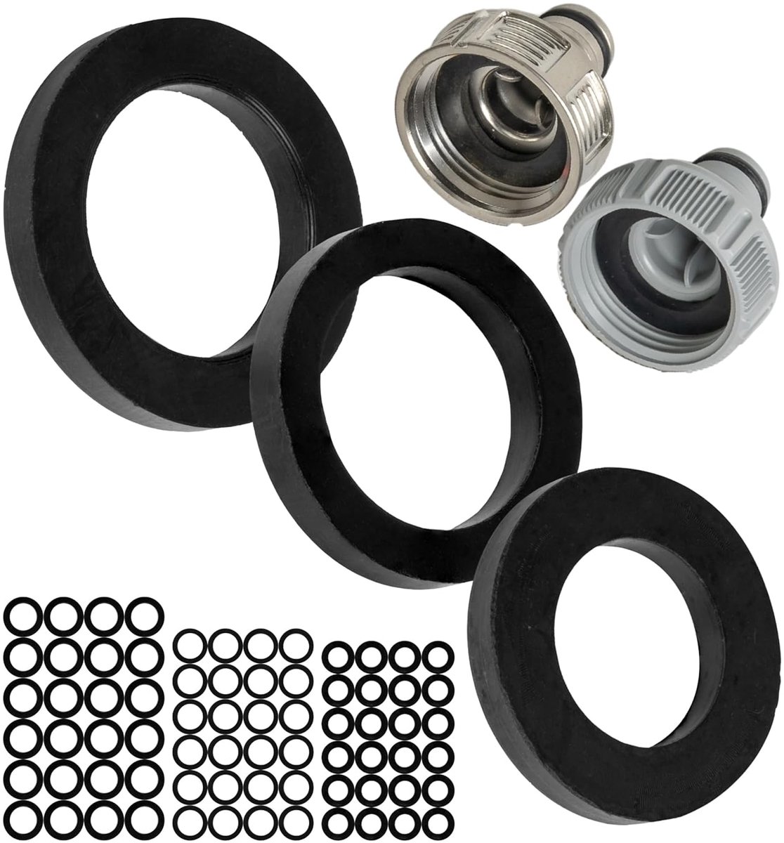 SnelShoppen - Vervangende Plakringen Set van 75 voor Tuinslang Systemen G 1/2 Inch - 3/4 Inch - 1 Inch, Rubber, Geschikt voor Diverse Connectoren, Voo