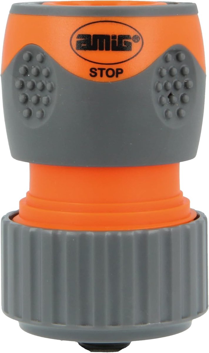 SnelShoppen - Quick Coupling voor Tuinslangen - 1/2" - Met Click Systeem - Snelle en Eenvoudige Verbinding - ABS Kunststof en Rubber - Oranje en Grijs