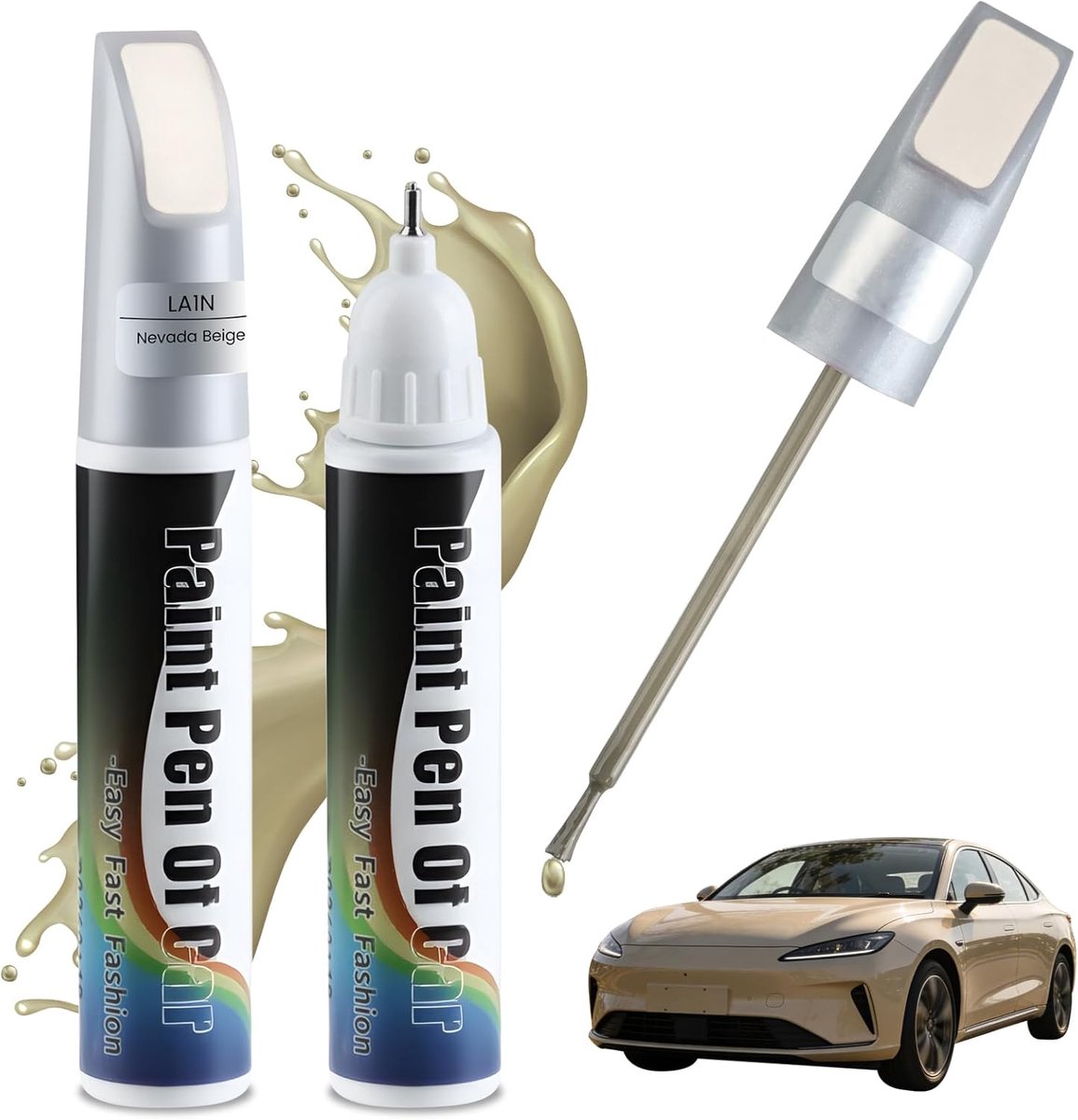 SnelShoppen - Car Paint Pen Nevadabeige Glossy - Perfect voor Krassen, Auto Herstel, Lakstift, Krasverf, Autolak Pen, Auto Onderhoud, 12ml