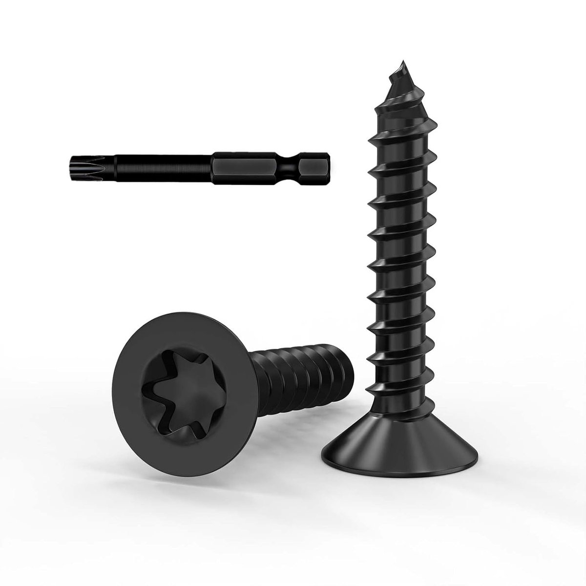 SnelShoppen - 50 Stuks M3 x 12 RVS Torx Schroeven met Verzonken Kop, Volledige Draad, Zwart Oxide, Duurzaam en Roestvrij, Voor Hout, Klussen en Meubel