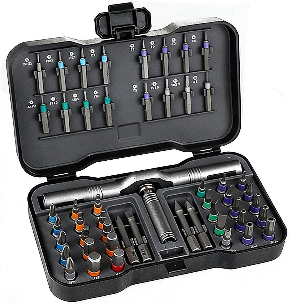 SnelShoppen - 50-in-1 Schroevendraaierset, Ratelmechanisme, Magnetisch, Voor Huishoudelijke Reparaties, Fietsgereedschap, Kwaliteitsbits, Compleet & H