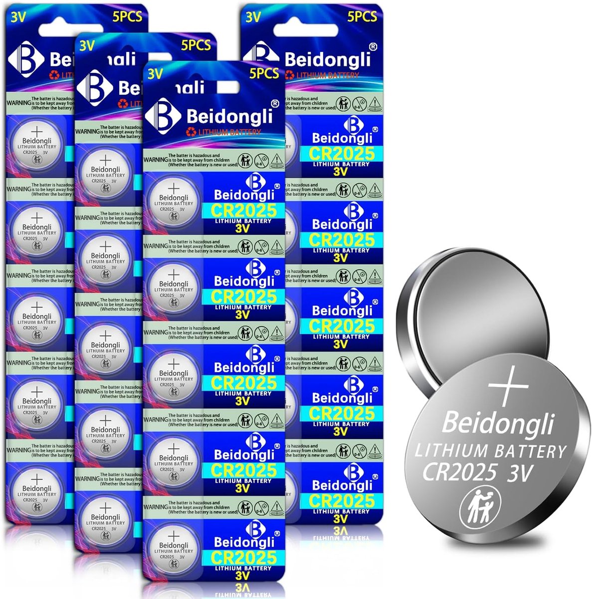 SnelShoppen - CR2025 3V Lithium Button Cells - 20 Stuks - Hoogwaardige Batterijen voor Uitrusting - Lange Levensduur & Veiligheid - 5 Jaar Garantie