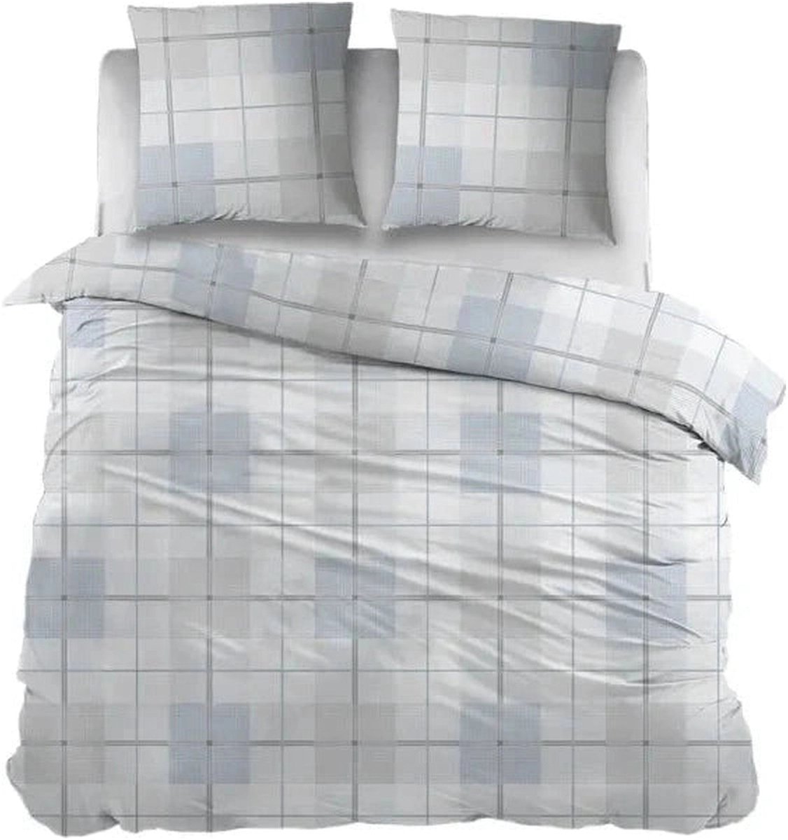 Sleepnight Dekbedovertrek Flanel Ivy Blauw - 200 x 200/220 cm + 2 kussenslopen - [Blauw]