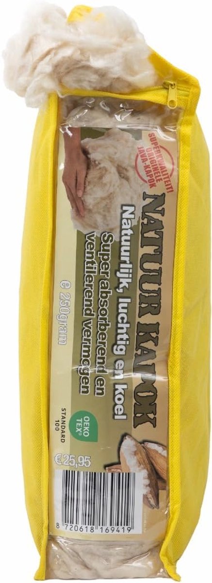 SnelShoppen - Kapok refill pack - Natuurlijke kussen vulling - Super absorberend - 250g - Frisse kapok vezels - Ondersteuning voor hoofdkussen - Duurz