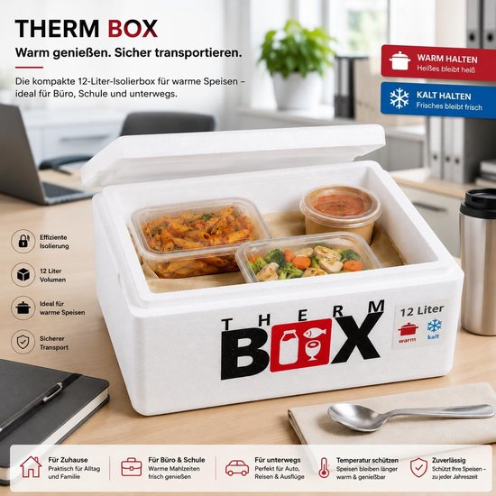SnelShoppen - Thermo Box Styrofoam Box 1L t/m 19L Isolatiebox Koelbox Warmhoudbox Herbruikbaar voor Feest, Camping, Tuin, Keuken van Snelshoppen — afbeelding 5