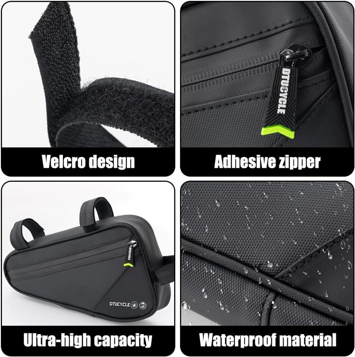 SnelShoppen - Fiets Frame Bag 2L - Waterdichte Triangle Bag met 16-in-1 Multitool - PU Leer Panniers voor Stadsfietsen en Trekking - Perfect voor Gere
