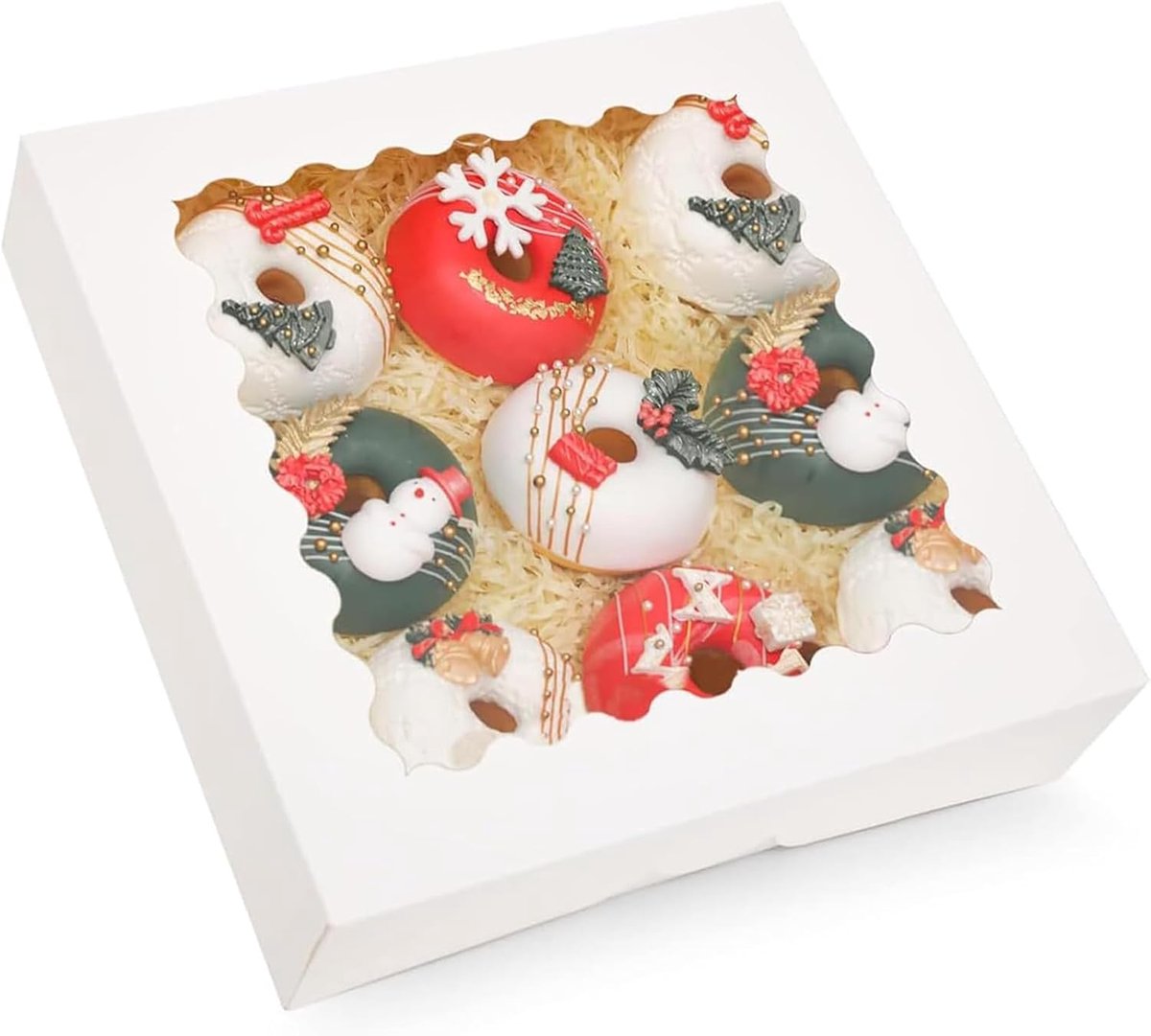 SnelShoppen - Pop Up Verpakkingen Wit 20.3 x 20.3 x 6.3 cm, 12 Stuks voor Bakken, Macarons, Cadeauverpakking, Feest, Keuken