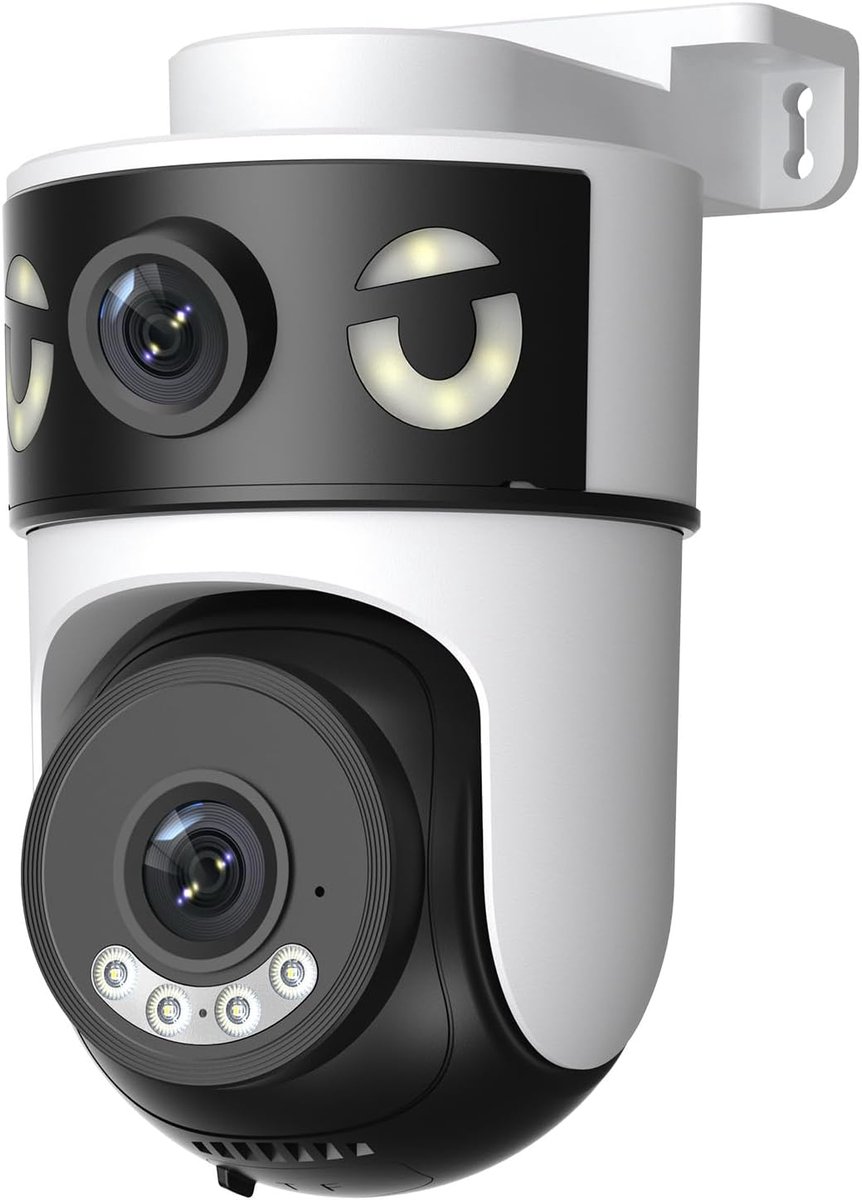 SnelShoppen - 2K WiFi Beveiligingscamera, PTZ IP Camera met Dubbel Objectief, 360° Kijkhoek, Buiten, Slimme Bewaking, Nachtzicht, Voor Tuin en Huis