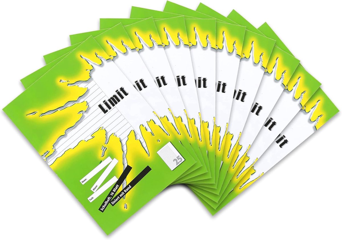SnelShoppen - Notitieboek A4 Lijn met Rand 10 Stuks – 80 g/m² ECF Papier - 16 Vel - Groene Schoolnotitieboeken voor Thuis, Kantoor, School en Studeren