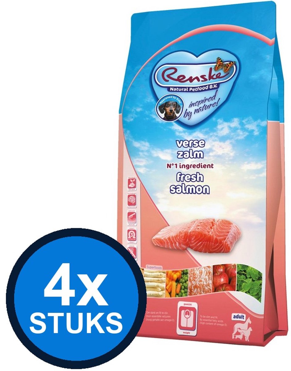Renske Renske - Super Premium droog hond adult zalm graanvrij 2kg - Hondenvoer - 2 kg