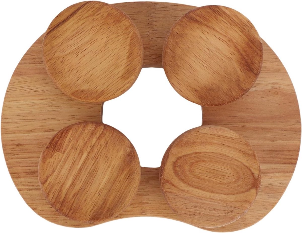 SnelShoppen - Houten Sauna Hoofdkussen met Draaischijf, Ergonomisch Kussen voor Nek- en Schouderpijn, Perfect voor Ontspanning en Wellness, Sauna Acce