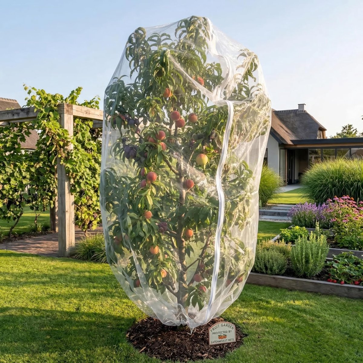SnelShoppen - Plant Cover Voor Fruitbomen 260x260CM | Insectennet Voor Bescherming Van Blauwe Bessen, Vruchten En Groenten | Witte Fijnmazige Tuinnet