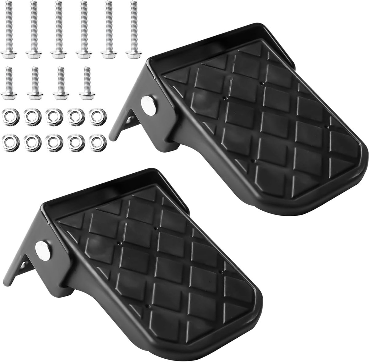 SnelShoppen - Vouwbare Trede voor Trucks, Galvaniseerd Staal, 13.5 x 7.5 cm, Opvouwbare Trap, Voetsteunen, Stappen voor Elektrische Scooters en E-Bike