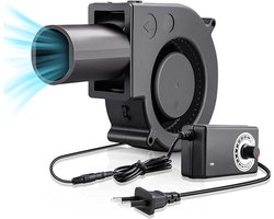 Thijox - Verstelbare 12 V Radiale Ventilator met Luchtuitlaat, 220 V Turbo-ventilator met Snelheidsregelaar voor Camping, Barbecue, Koeling en Ventila
