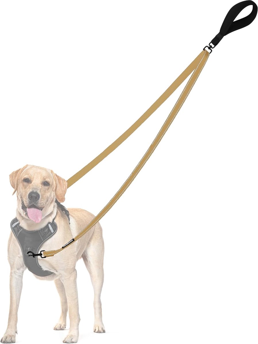SnelShoppen - No Pull Hondenlijn, Dubbele Leash voor Anti-Pull Tuig, Reflecterende Hondenriem voor Training en Wandelen, Geschikt voor Grote en Middel