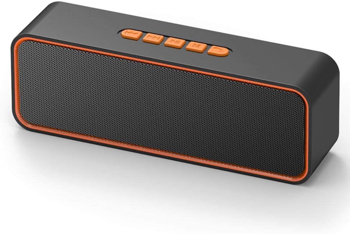 SnelShoppen - Draagbare Bluetooth Speaker V5.0 - Cilindrische Soundbar met Subwoofer - Ondersteunt TF Kaart en FM - Ideaal voor Outdoor, Camping, Spor